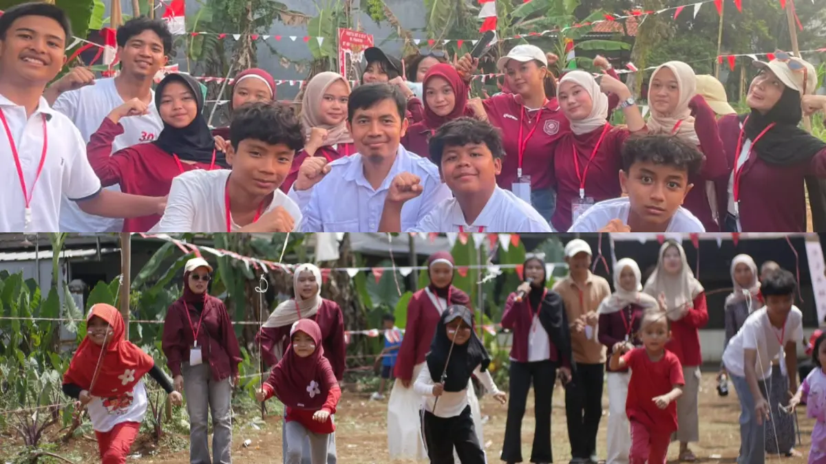 Anak-anak mengikuti perlombaan untuk memeriahkan HUT ke-81 RI di Kampung Perapatan RT 01 RW 02 Kelurahan Cibadak, Tanah Sareal, Kota Bogor, Senin 17 Agustus 2026. (Dok Warga Kampung Perapatan)