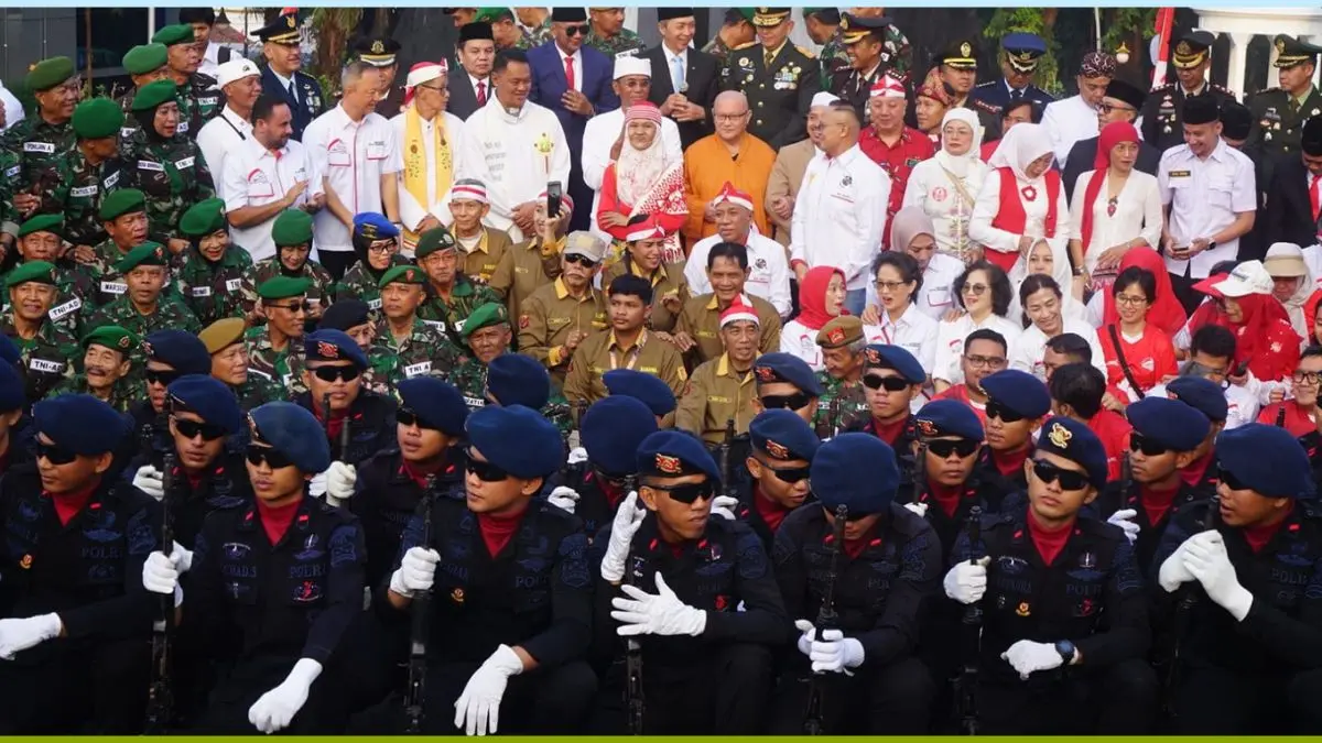 Doa lintas agama di Tugu Kujang dalam rangka peringatan HUT ke 81 RI Senin 17 Agustus 2026. (Foto : Sofiansyah/Radar Bogor)
