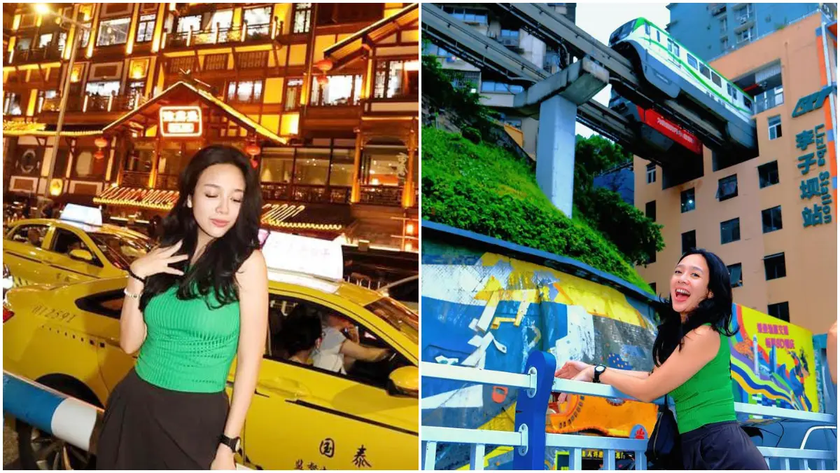 Potret Dhea Ananda membagikan potret berliburnya di Cina. (Foto: Instagram @dheaananda)
