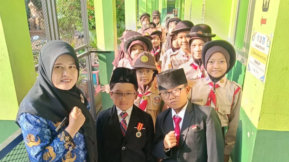 Pramuka SDN Sukadamai 3 Kota Bogor sukses menampilkan pertunjukan kolosal. (Dok. SDN Sukadamai 3)