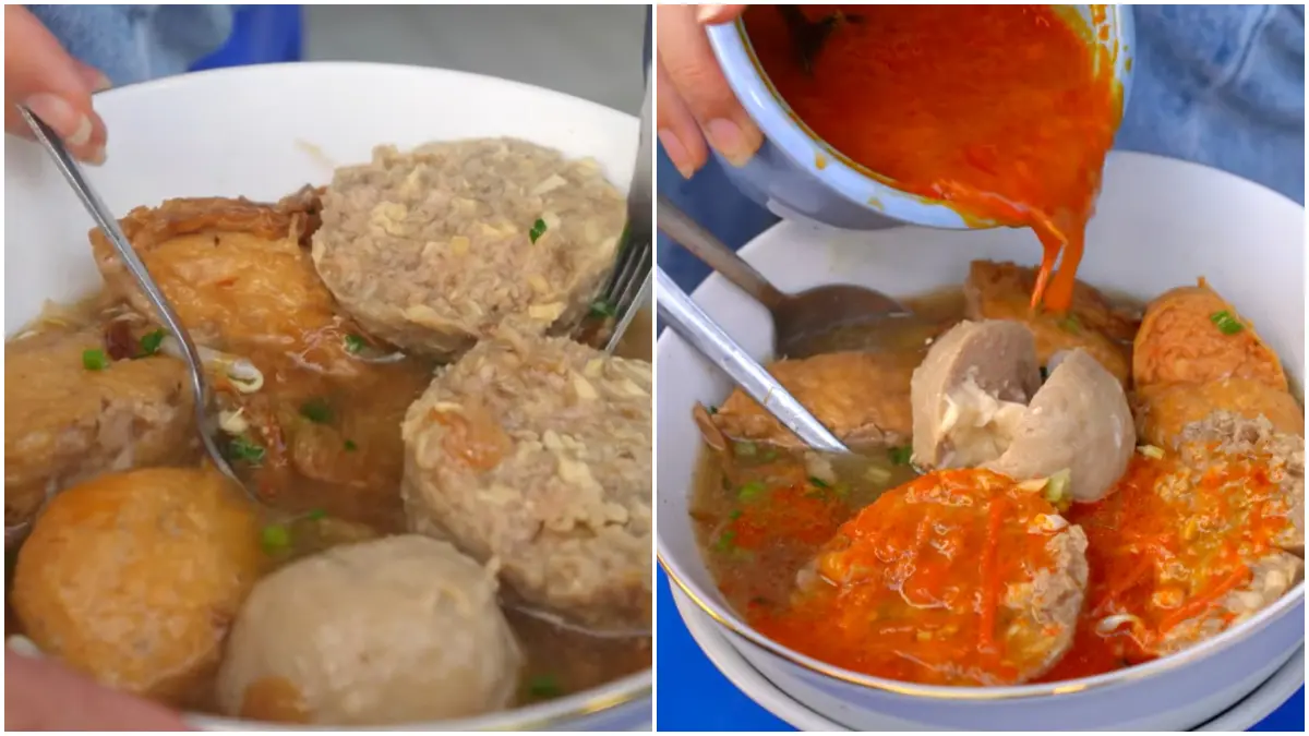 Tampilan menu Bakso Dino Cinere Depok. (Foto : YouTube @GerryGirianza)