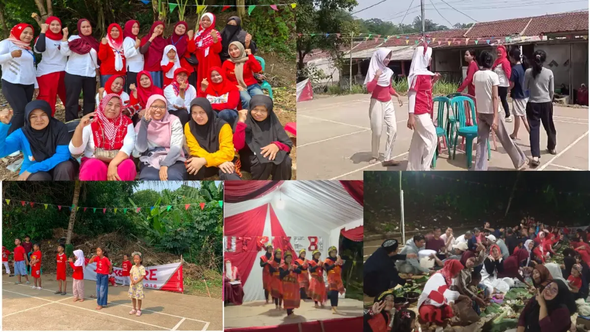 Warga Blok A GSE 2 Cinangka Ciampea Bogor merayakan momen 17 Agustus