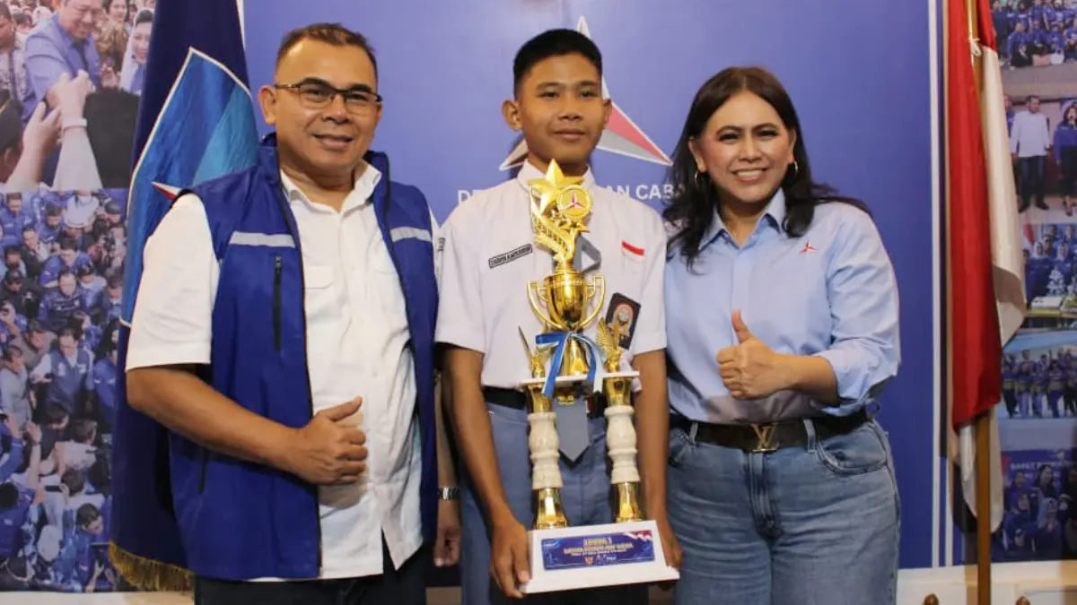 Zaidan Amirudin dari SMAN 6 Kota Bogor terpilih menjadi delegasi Kota Bogor dalam kompetisi Lomba Pidato AHY Muda tingkat nasional. (Dok. Partai Demokrat)
