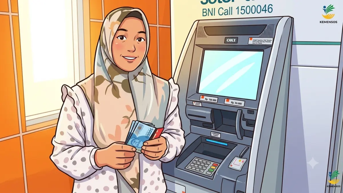 Ilustrasi KPM cairkan bansos (YouTube Kemensos RI/diolah oleh Gemini AI)
