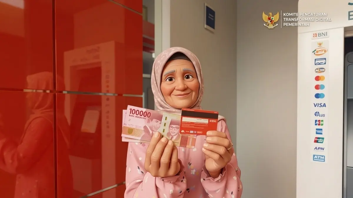 Ilustrasi pencairan bantuan sosial oleh KPM (YouTube Kemensos RI/Diolah dengan Gemini AI)