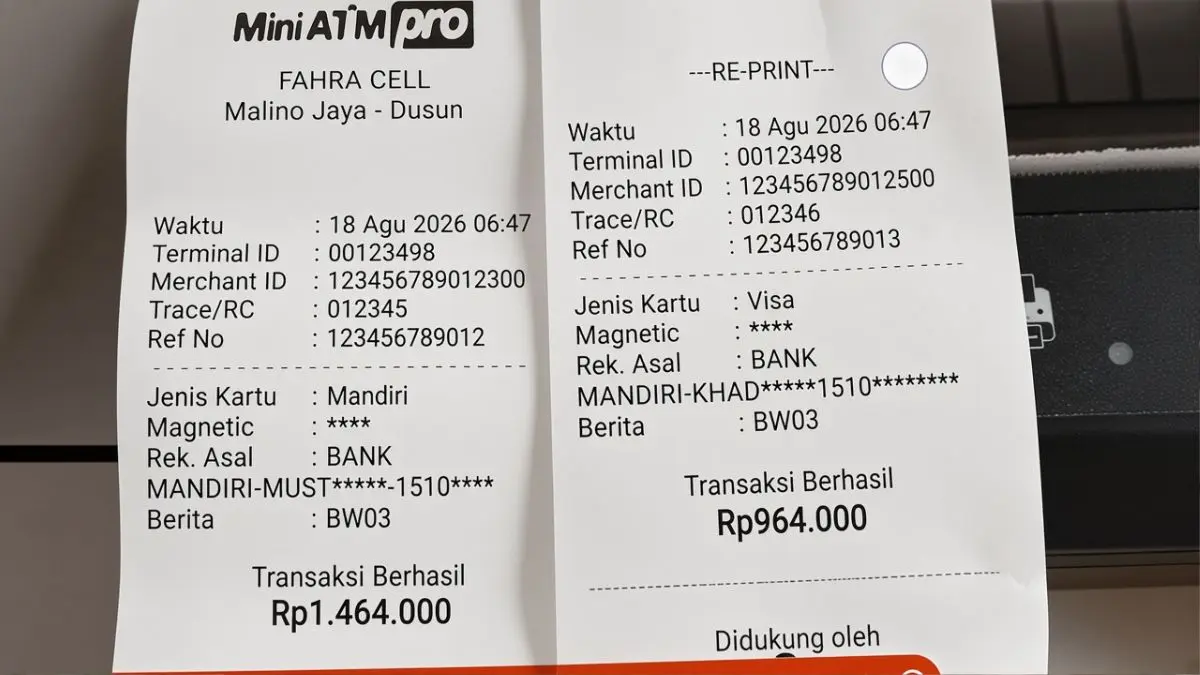 ilustrasi struk pencairan bansos (youtube arfan saputra channel)