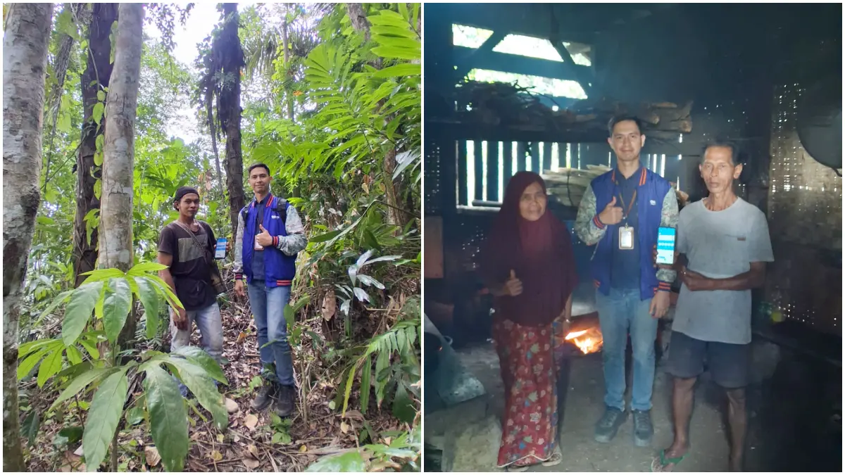 Mantri BRI Randy Wijaya saat mendampingi pelaku usaha di Cianjur Selatan hingga pelosok