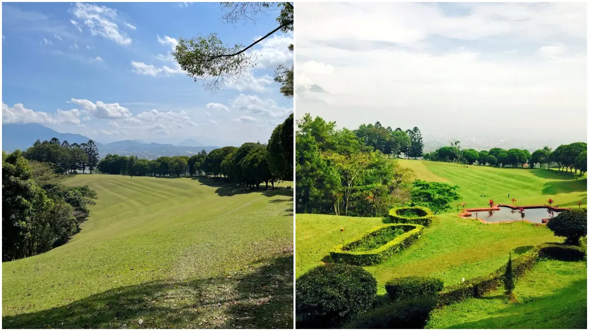 Bukit Ngamplang menyuguhkan hamparan hijau dan pegunungan Garut. (Foto: X @infogarut dan @vordasoul)