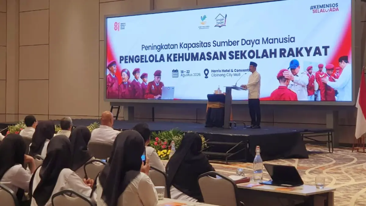 Pelatihan Kehumasan Sekolah Rakyat digelar di Hotel Harris CCM, Kabupaten Bogor. (Billy/Radar Bogor)