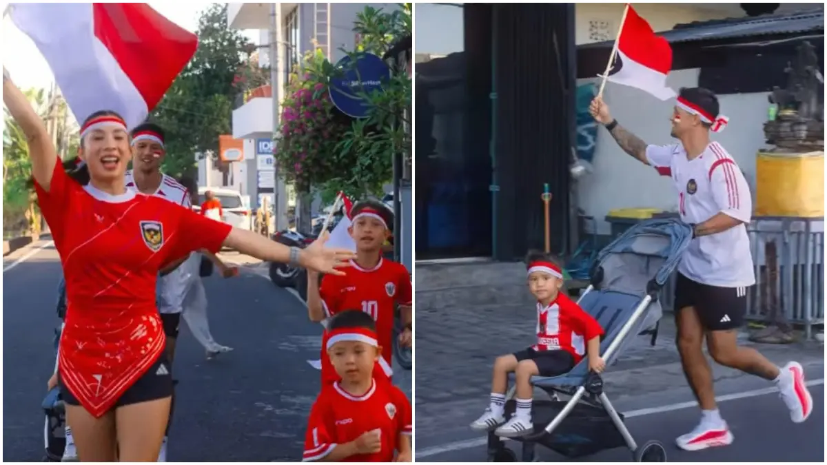 Tangkapan layar momen keseruan Keluarga Irfan Bachdim rayakan HUT ke-81 RI.&nbsp;(Foto: Instagram @jenniferbachdim)