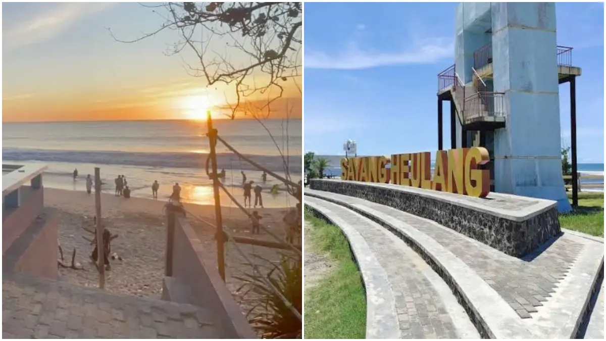 Suasana Pantai Sayang Heulang di Garut. (foto: Traveloka)