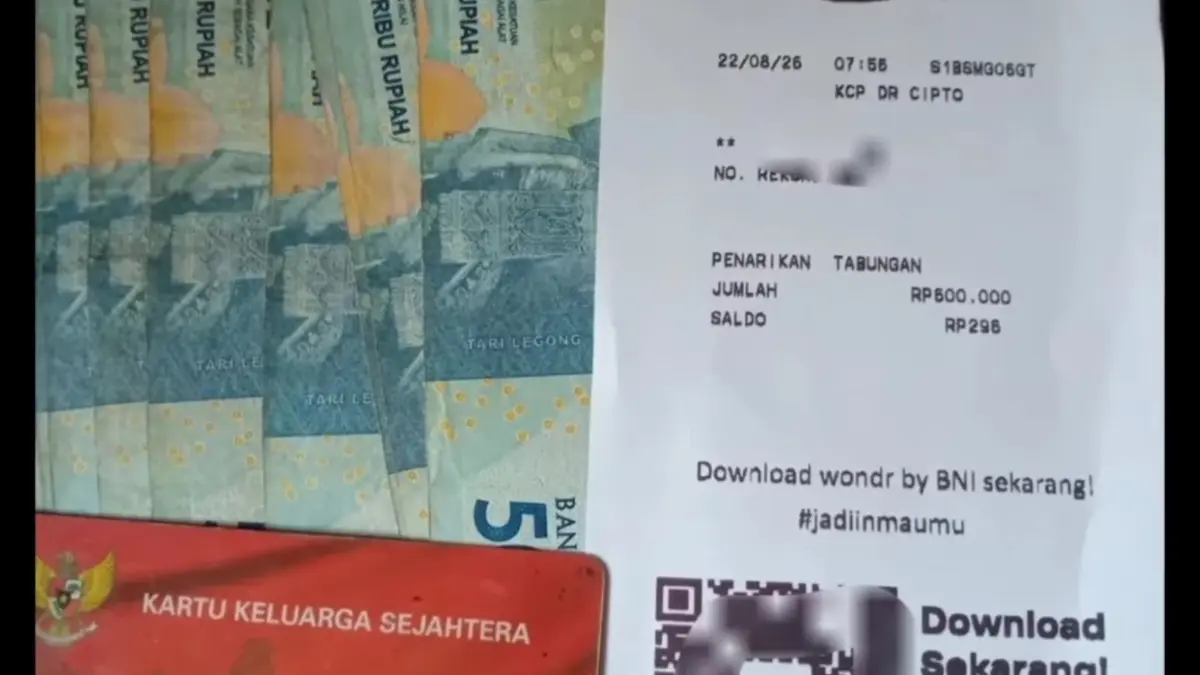 Ilustrasi bukti KPM cairkan bansos BPNT tahap ketiga 22 Agustus 2026 (YouTube Arfan Saputra Channel)
