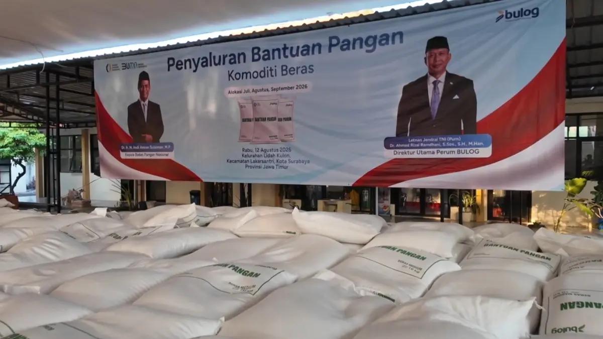 Posko penyaluran bantuan pangan beras 2026 (YouTube TV BULOG)