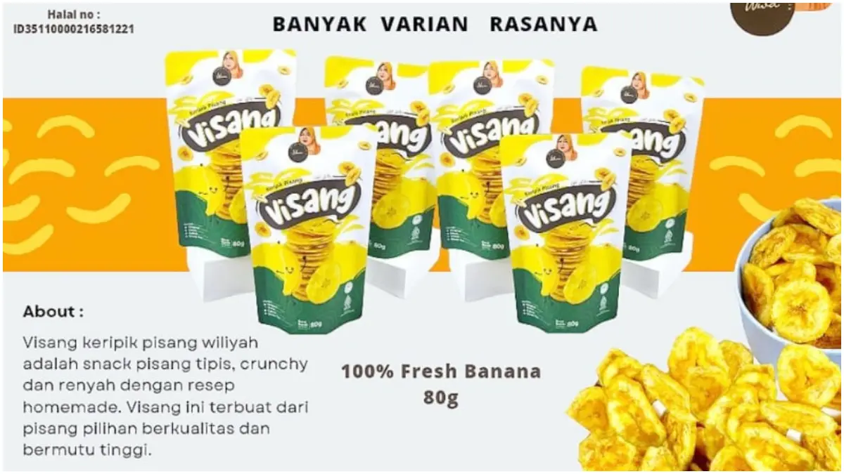Keripik pisang dengan merek Keripik Pisang Visang