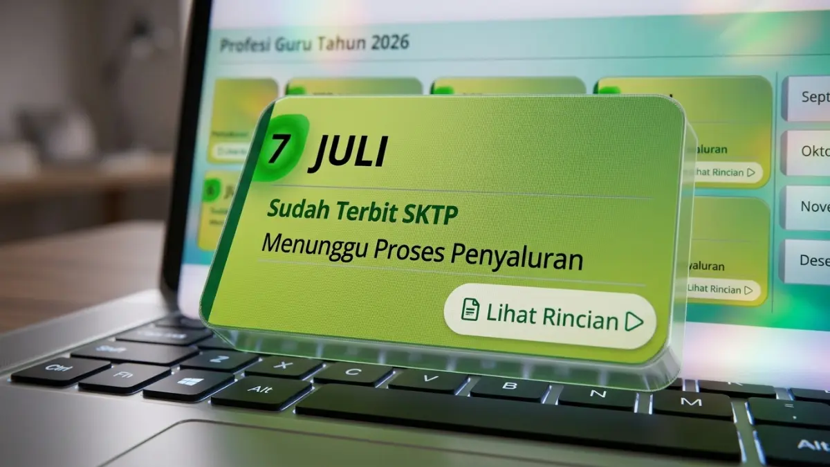 Ilustrasi SKTP Juli 2026 yang sudah terbit (info.gtk.kemendikdasmen.go.id/Diolah dengan Gemini AI)