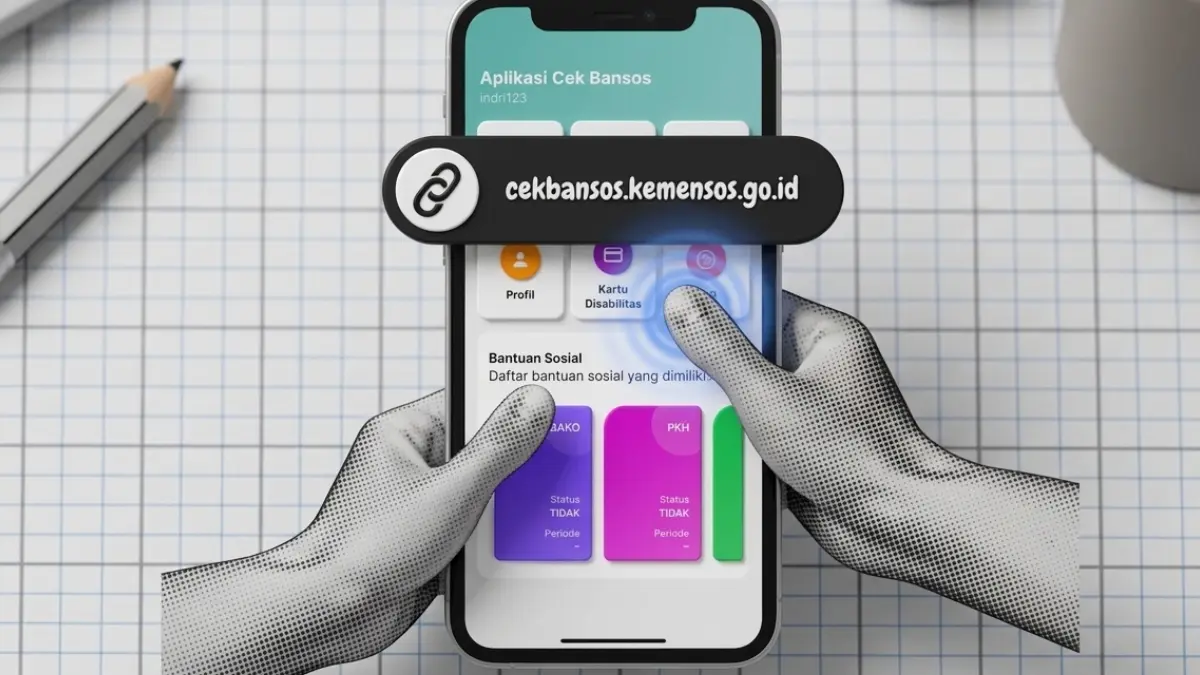 Ilustrasi cek status bansos di aplikasi cek bansos (YouTube Kemensos RI/diolah oleh Gemini AI)