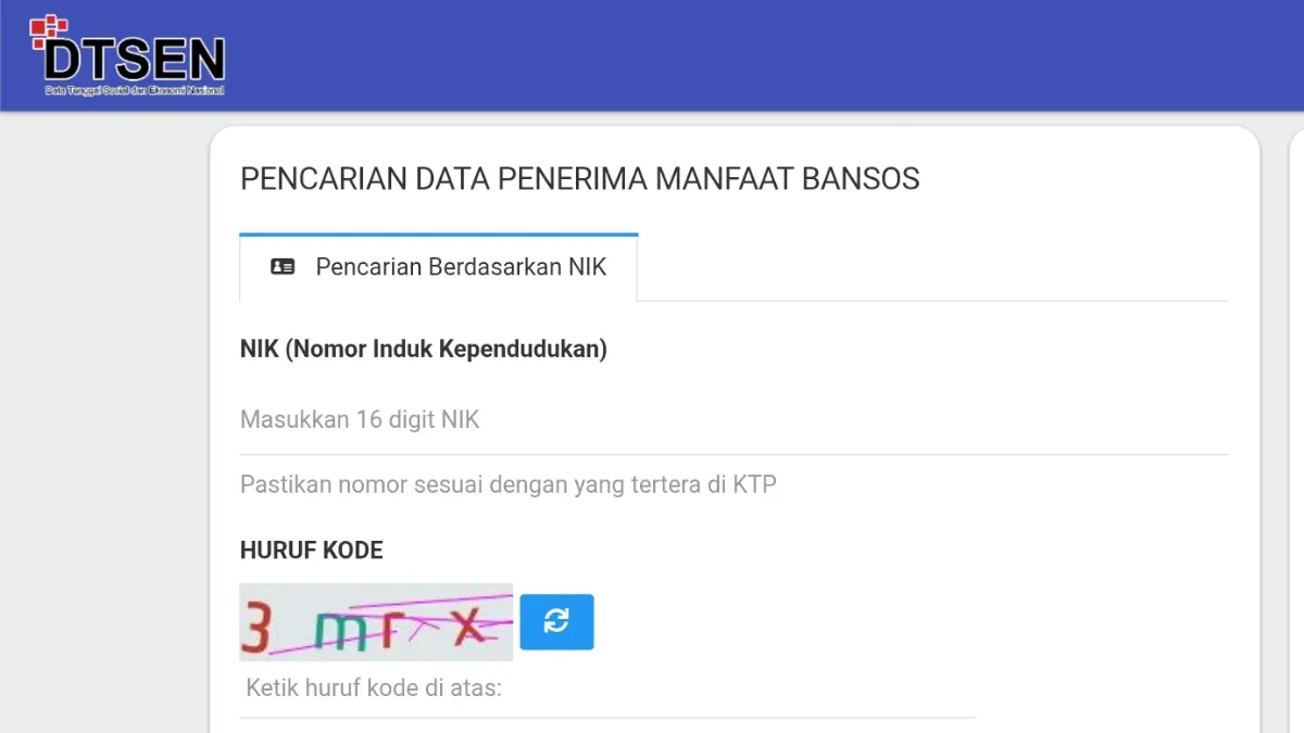 Ilustrasi pengecekan desil melalui laman resmi Kemensos. (cekbansos.kemensos.go.id)