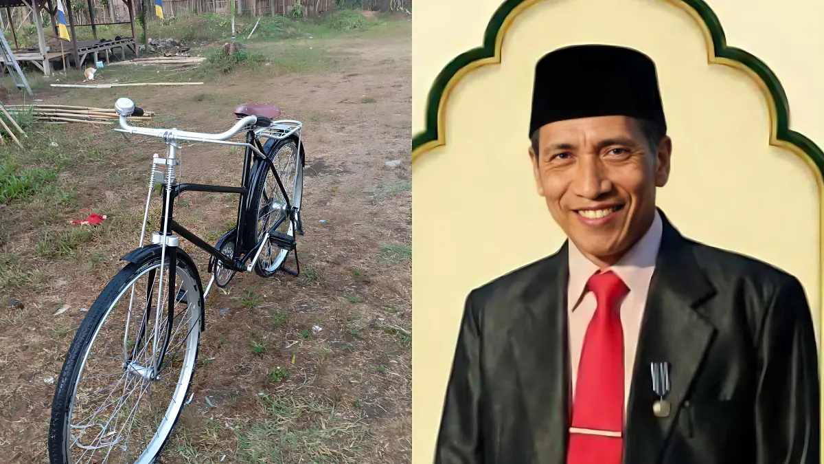 Kepala KUA Kecamatan Parungpanjang, Ahmad Baedowi akan menggunakan sepeda ayahnya.