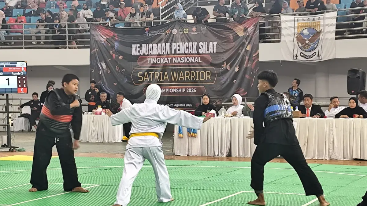 Para peserta saat bertanding di GOR Laga Satria, Pakansari Kecamatan Cibinong, Kabupaten Bogor. (Dok. Panitia)