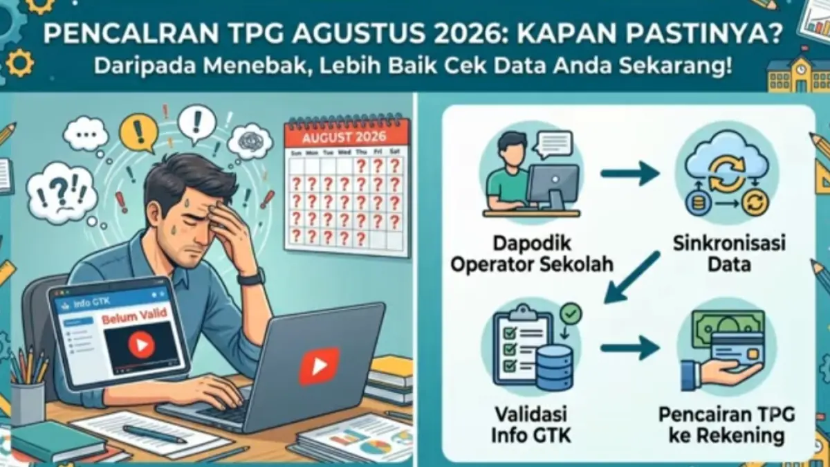 Ilustrasi alur pencairan TPG Agustus 2026. (YouTube Agus Channel Pendidikan) 