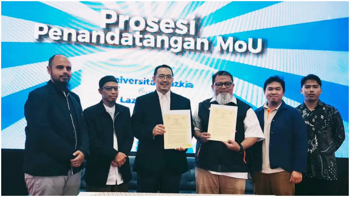 Penandatanganan MoU Program Beasiswa antara LAZ Rabbani dengan Universitas Tazkia.