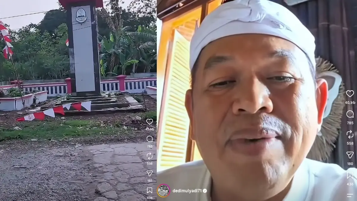 Dedi Mulyadi memberikan respons terhadap video yang memperlihatkan kondisi jalan di perbatasan antara Banten dan Jawa Barat. (Kolase Instagram @dedimulyadi)