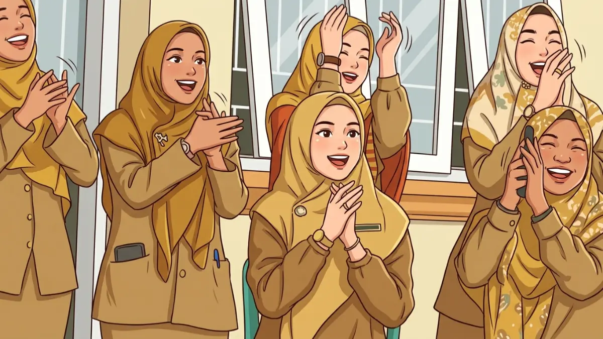 Ilustrasi guru yang sudah menerima TPG Juli dan Agustus 2026 sekaligus (YouTube Kemdikdasmen/Diolah dengan Gemini AI)