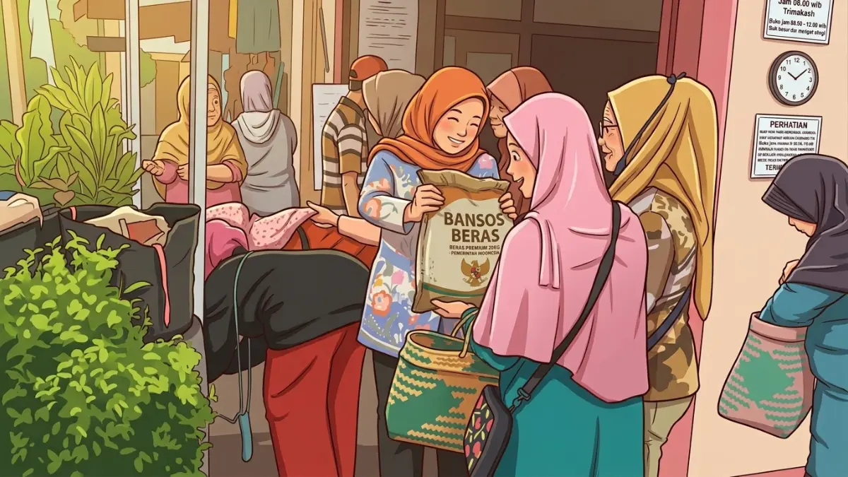 Ilustrasi penyaluran bansos kepada KPM (kemensos.go.id/Diolah dengan Gemini AI)
