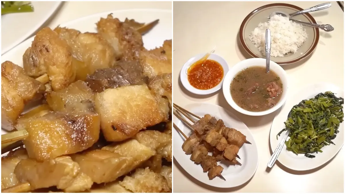 Tampilan Sate Ragei Jumbo khas Manado yang dimarinasi selama 8 jam. (Foto : YouTube Nex Carlos)