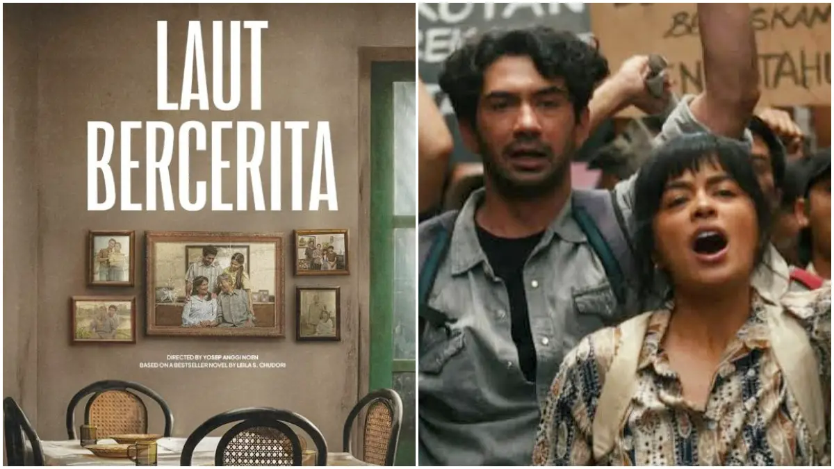 Cuplikan dan poster Film Laut Bercerita. (Foto: Akun Instagram @lautbercerita) 