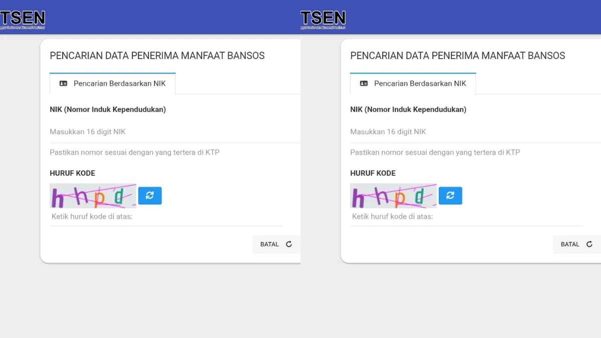 Ilustrasi pengecekan desil melalui laman resmi Kemensos. (cekbansos.kemensos.go.id)