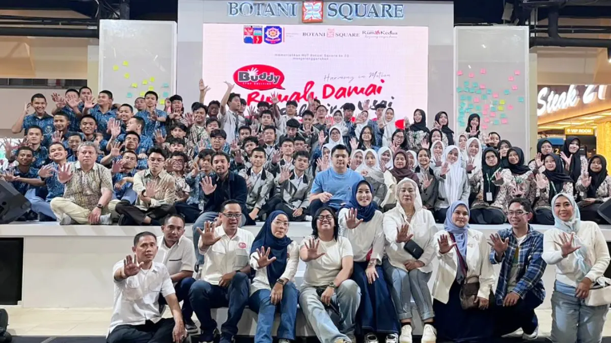 Puluhan pelajar dari empat sekolah di Kota Bogor mengikuti Workshop My Buddy bertajuk Rumah Damai, Bullying Usai di Botani Square. (Dzikri/Radar Bogor)