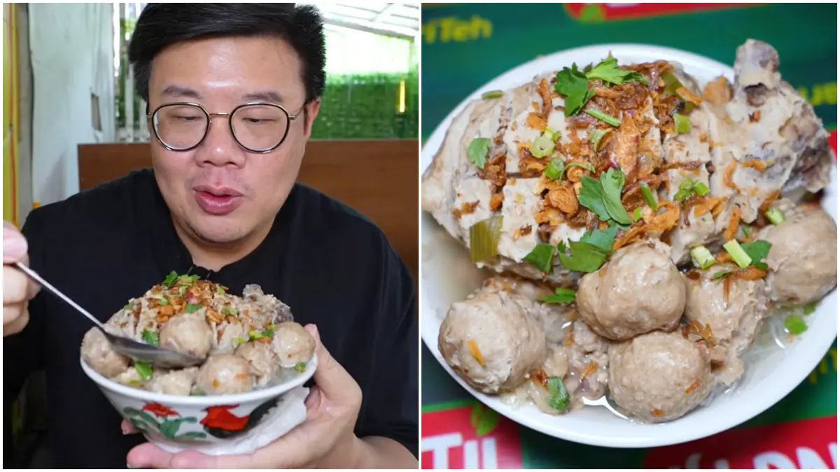 Tampilan Bakso Satrio Baru khas Tegal di Depok. (Foto : YouTube Anak Kuliner)