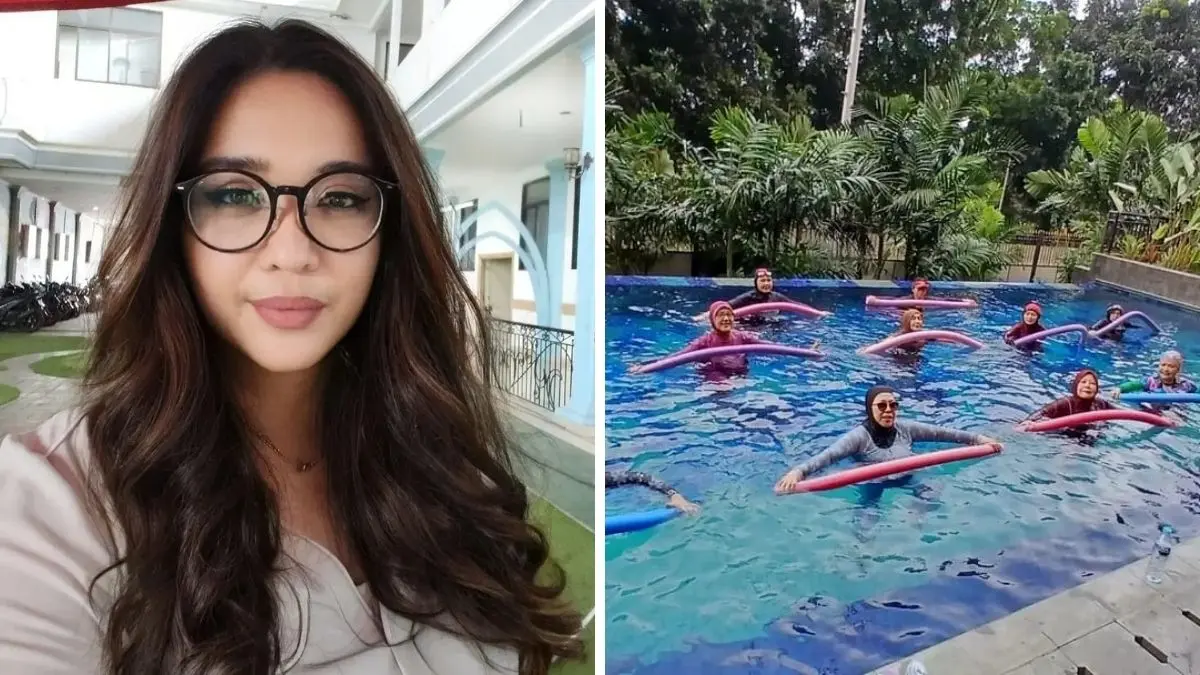 Cipris, seorang instruktur Yoga Air yang tinggal di Kabupaten Bogor