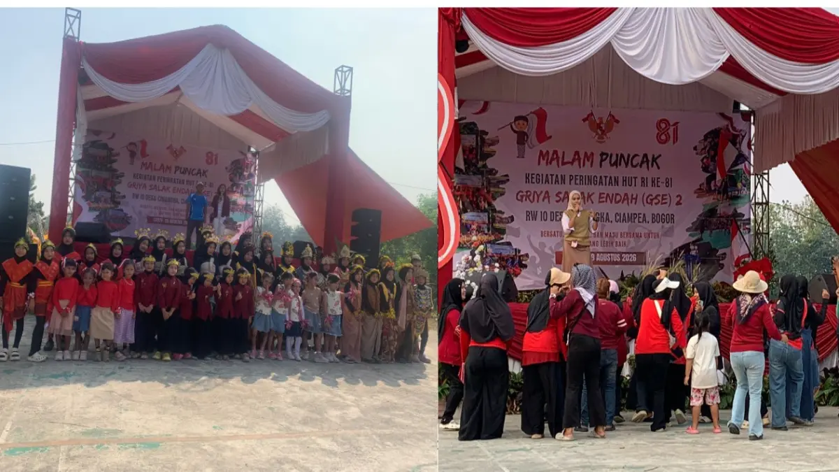 Lomba tari dan karaoke menjadi rangkaian acara puncak kegiatan HUT RI di GSE 2 Desa Cinangka Ciampea Bogor