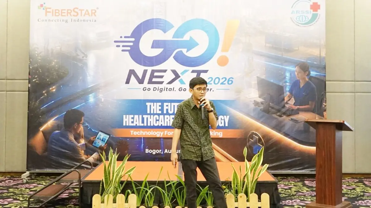 Branch Manager Jabodetabek FiberStar Chaerul Anwar pada acara Go Next 2026: The Future of Healthcare Technology. (Dok. FiberStar)