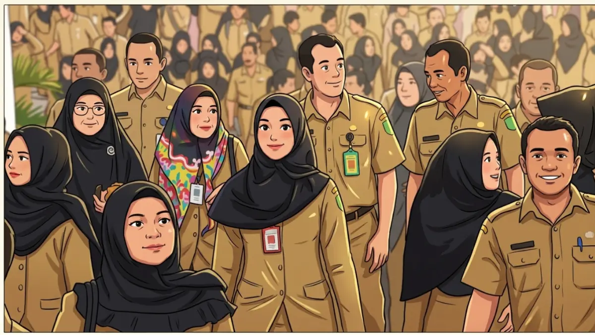 Ilustrasi perubahan status PPPK paruh waktu menjadi PPPK penuh waktu (Foto: Instagram/@jadipppk.id diolah oleh Gemini AI).
