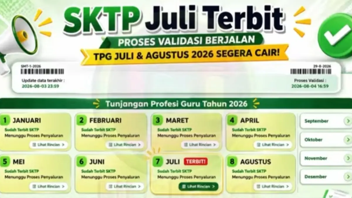 Ilustrasi TPG Juli Agustus SKTP Terbit. (YouTube Ni Channel) 
