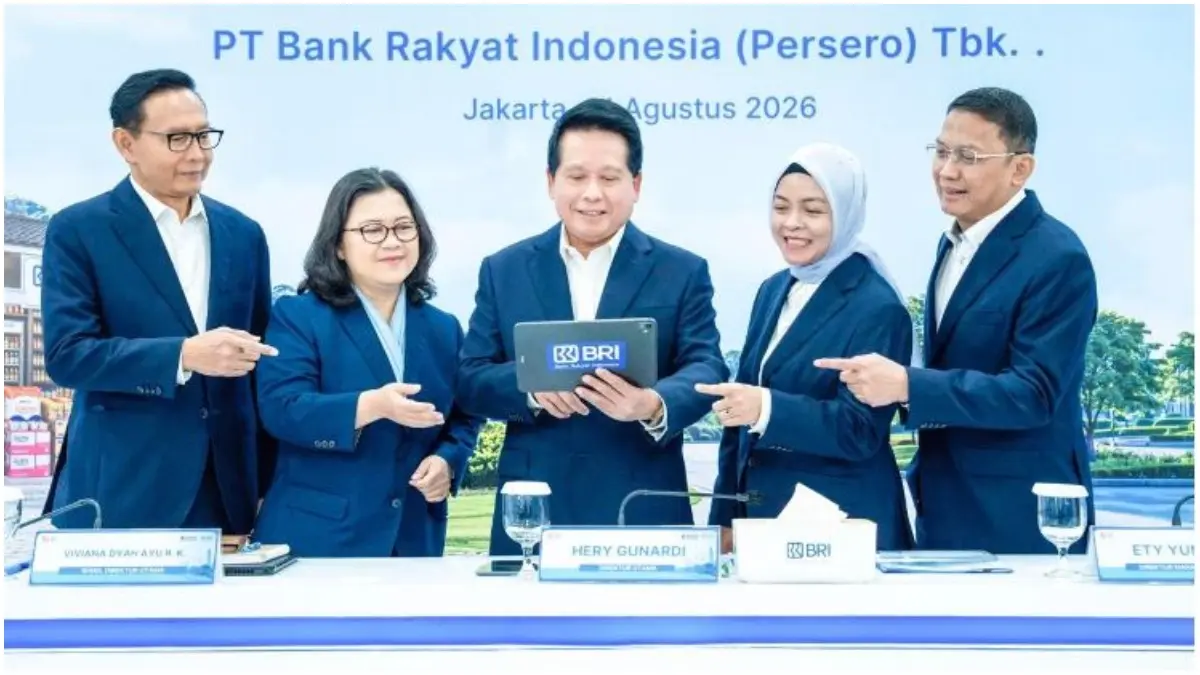 Jajaran Direksi BRI. Pembiayaan BRI kepada sektor UMKM tercatat mencapai Rp1.235,4 triliun.