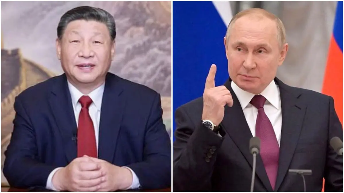 Vladmir Putin dan Xi Jinping mengadakan pertemuan kerjasama. (Foto: laman Al Jazeera dan Instagram @rfi_sw dan @chixinhuanews)