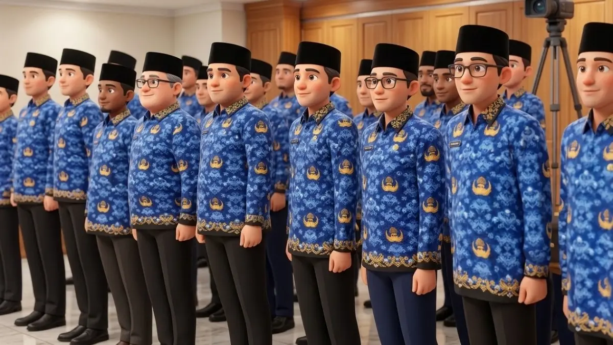 Ilustrasi pegawai berstatus PPPK (Instagram / Dewan Pengurus KORPRI Nasional diolah oleh Gemini AI)