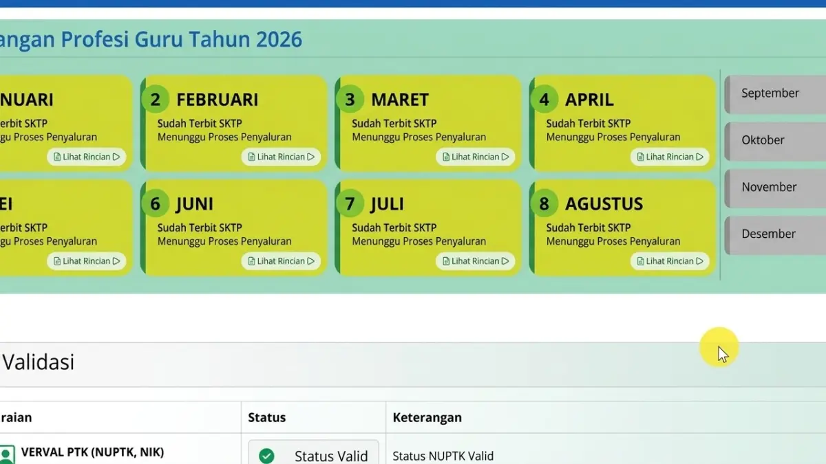 Ilustrasi jadwal penyaluran TPG guru. (YouTube Info Dapodikdasmen) 