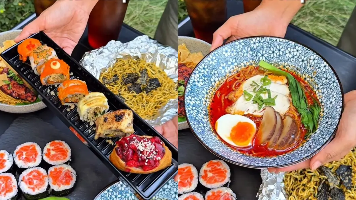 Kedai Mie Tjap Chili x Sushi Mate X (Instagram @ginawidiav)