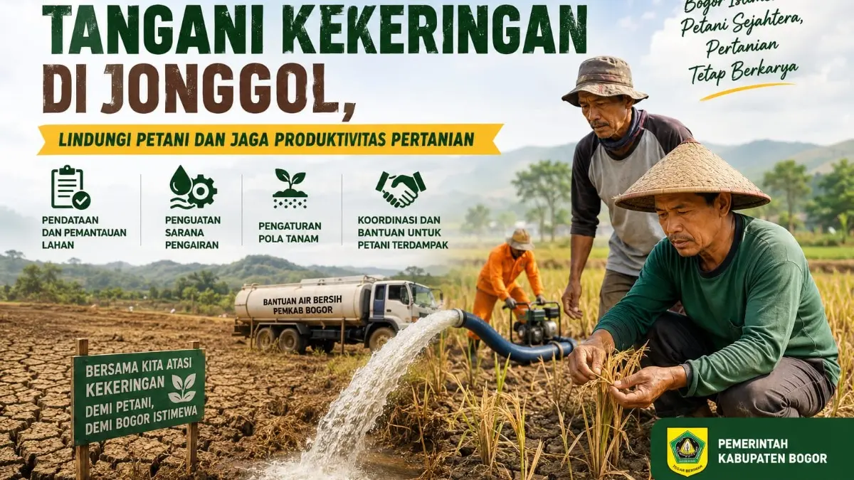 Upaya Pemkab Bogor tangani kekeringan di sawah petani di Jonggol. Foto: Diskominfo
