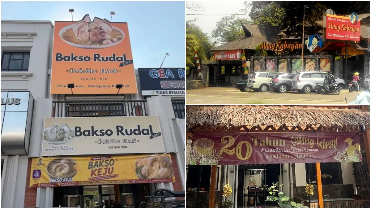 Berikut rekomendasi kuliner Bogor yang wajib dicoba. (Foto: instagram @saungkiray, web mangkabayan.co.id, tangkapan layar tiktok @anjargistiananda)