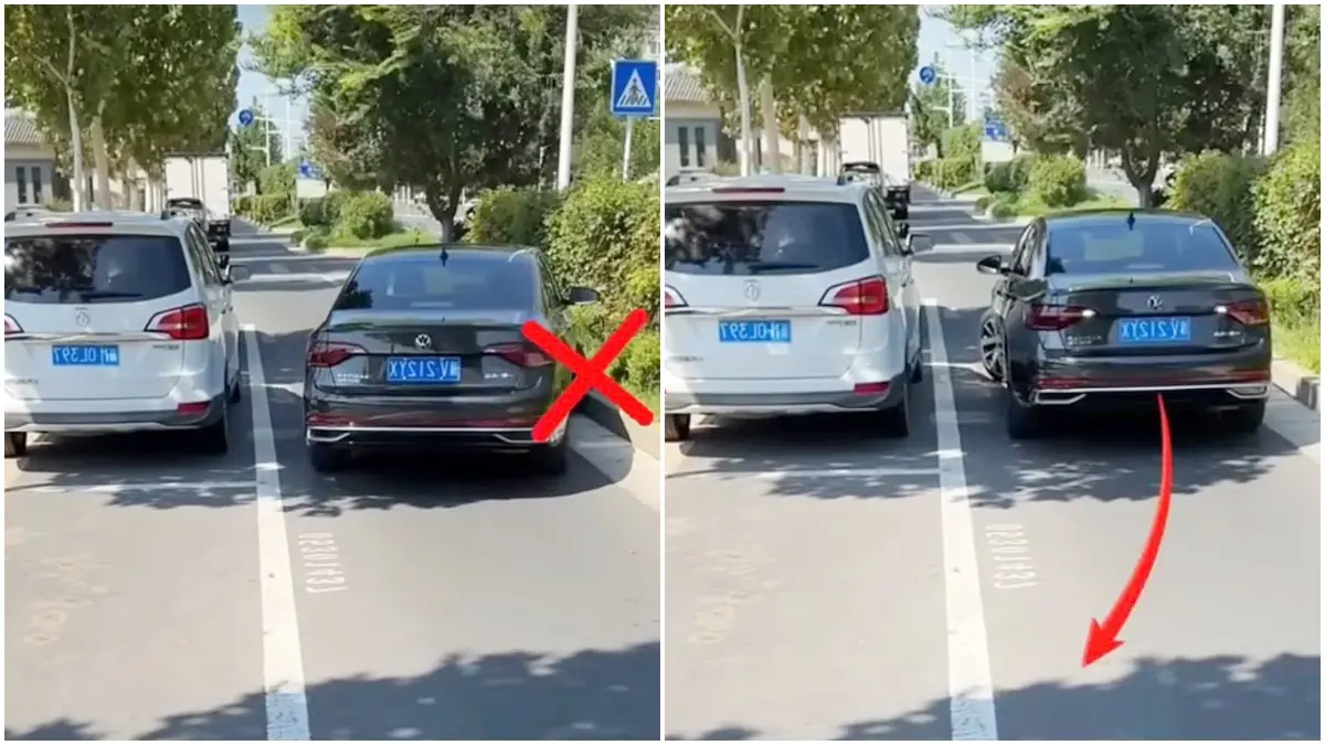 Cara parkir paralel mobil yang baik dan benar. (Foto: Kanal YouTube SuperMotif)