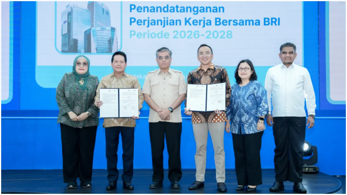 Penandatanganan Perjanjian Kerja Bersama (PKB) periode 2026–2028 bersama Serikat Pekerja BRI.