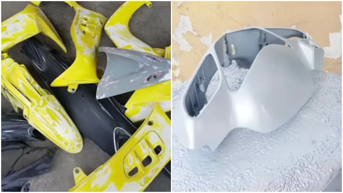 Tampilan pengecatan dan pemilihan warna pada motor. (Foto: Kanal Youtube @SikaxJidorAtmoAirBrush)