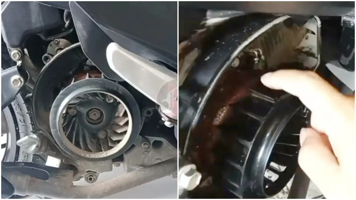 Tampilan tips pembersihan kipas pada motor matic. (Foto : Kanal Youtube @mariadilmu)