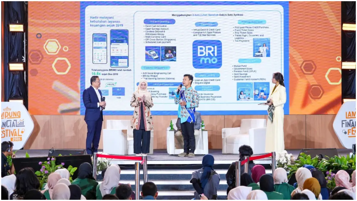 Direktur Finance & Strategy BRI Achmad Royadi dalam kegiatan Lampung Financial Festival 2026 yang berlangsung pada Minggu, 6 September 2026.